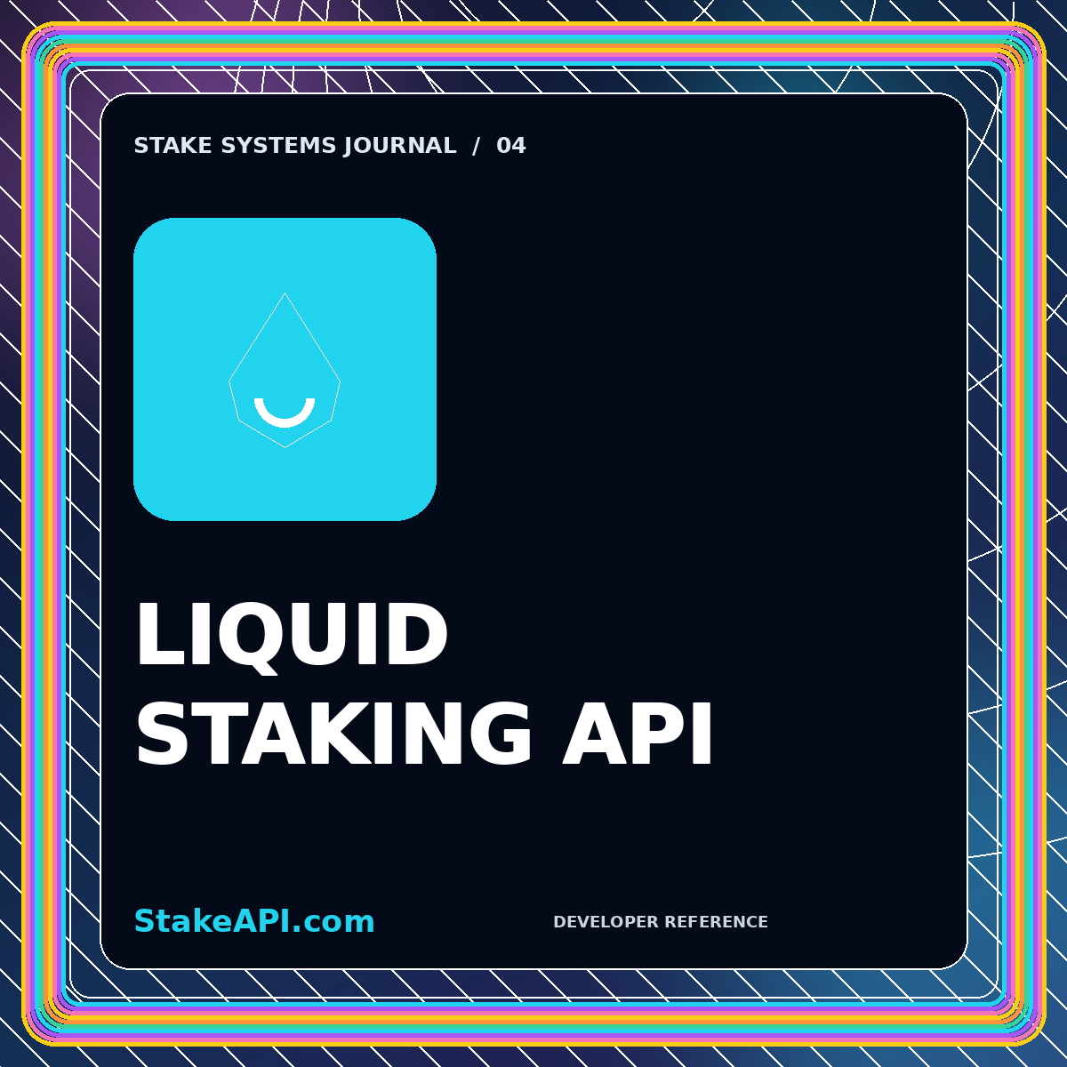 Neon typography card for Liquid Staking API