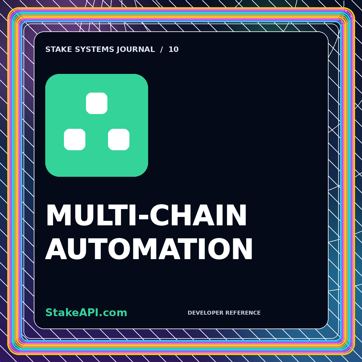 Neon typography card for Multi-Chain Automation