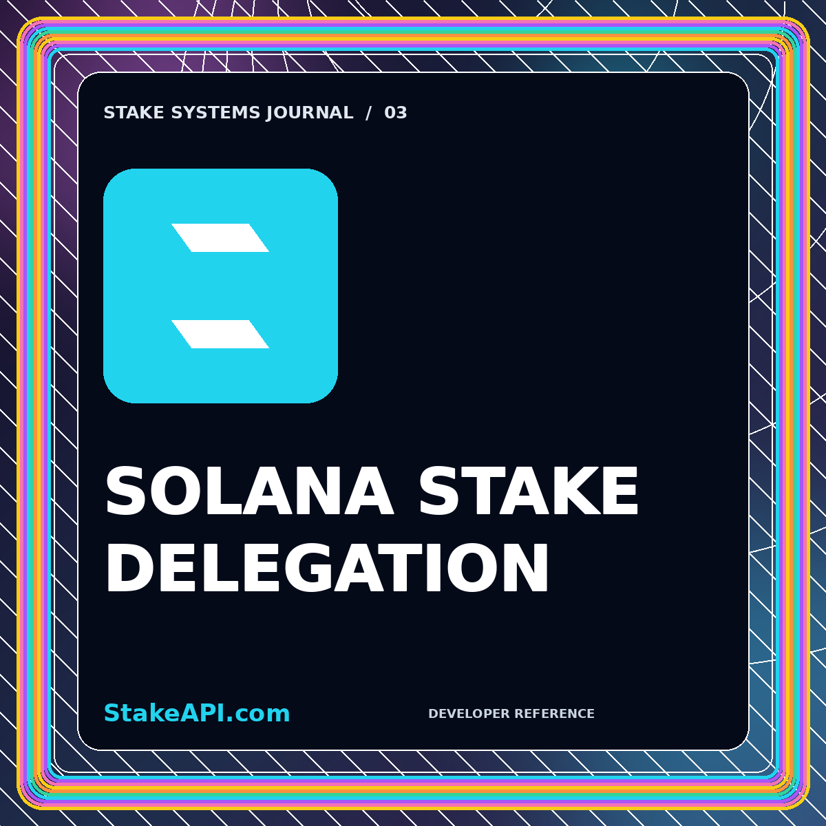 Neon typography card for Solana Stake Delegation