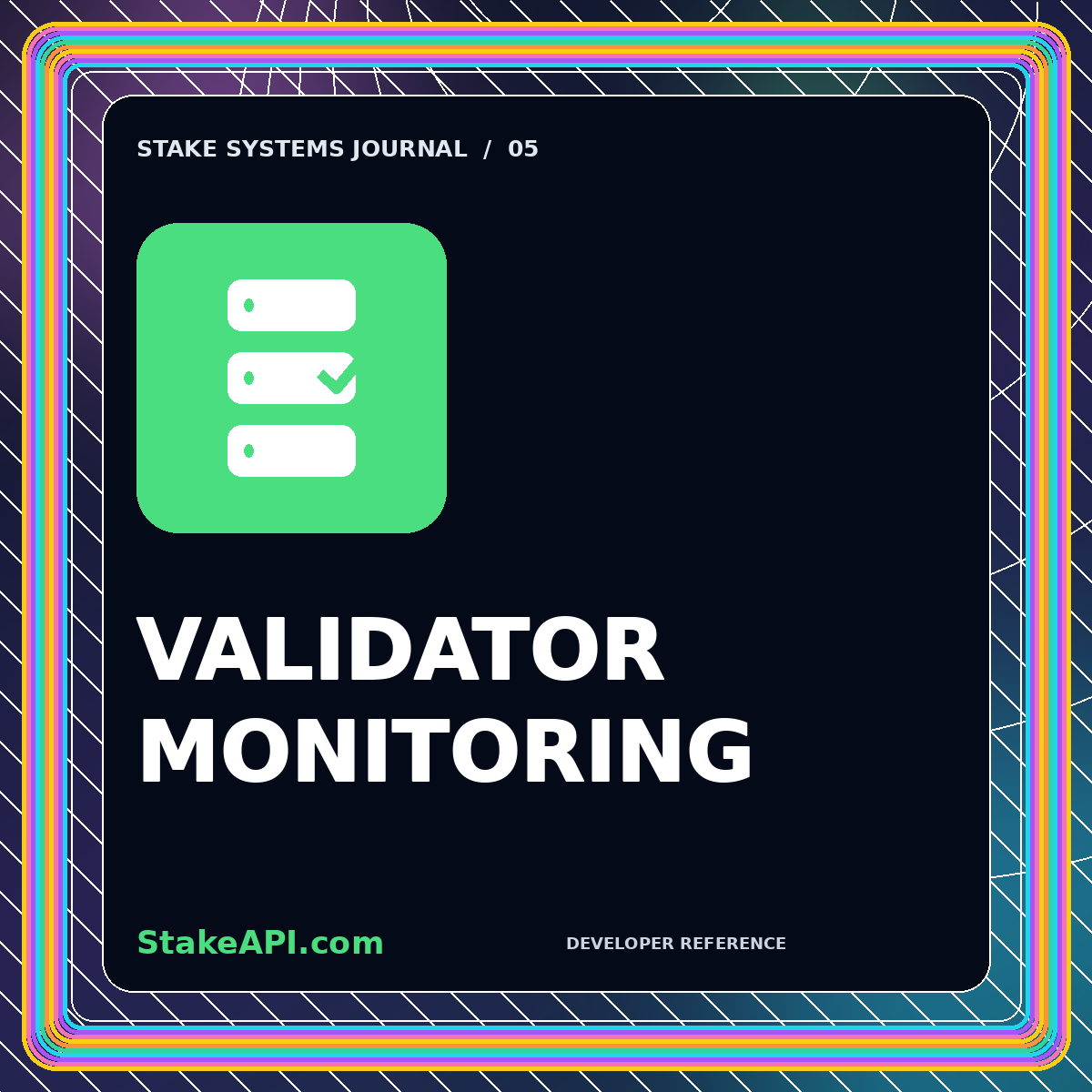 Neon typography card for Validator Monitoring